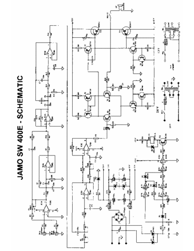Jamo SW 400E Schematic for the amplifier of the subwoofer Jamo SW 400E.