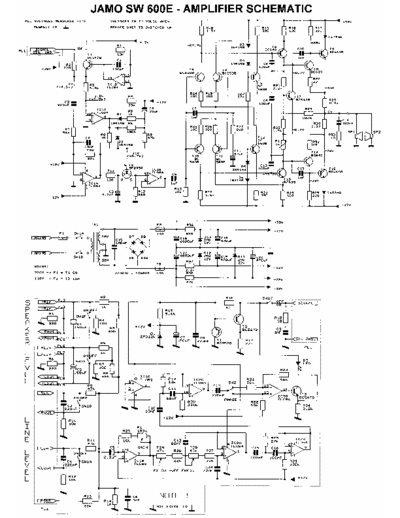 Jamo SW 600E Schematic for the amplifier of the subwoofer Jamo SW 400E.