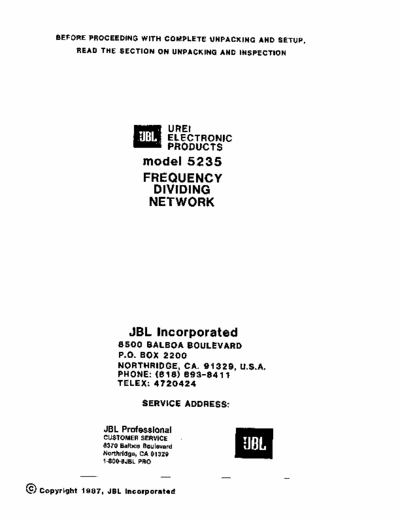 JBL 5235 active crossover