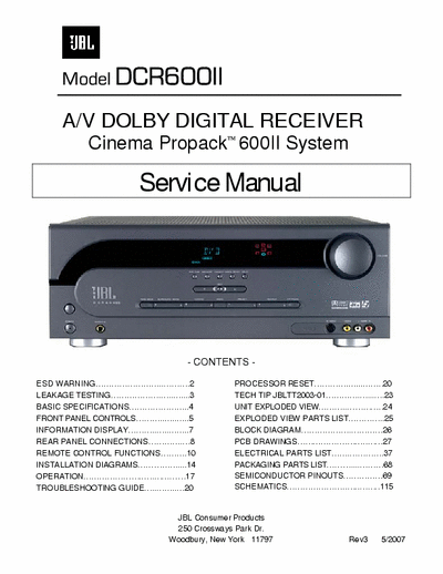 JBL DCR600II receiver