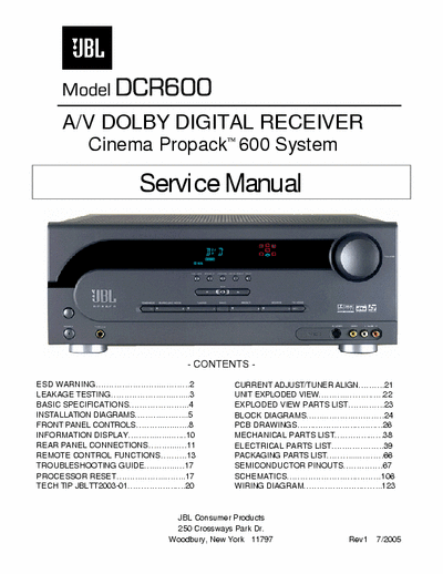 JBL DCR600 receiver