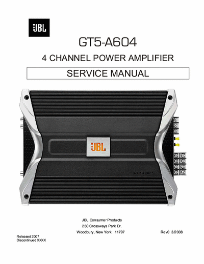 JBL GT5A604 car amplifier