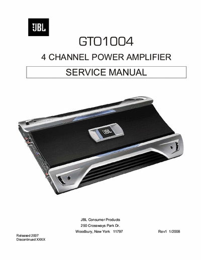 JBL GTO1004 car amplifier