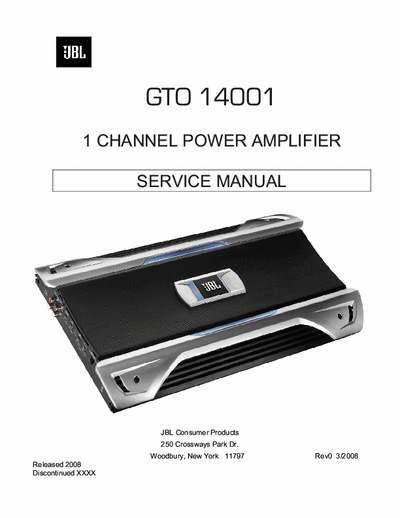 JBL GTO14001 car amplifier