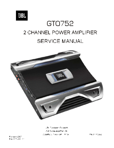 JBL GTO752 car amplifier