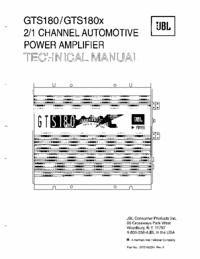JBL GTS180G, GTS180X car amplifier
