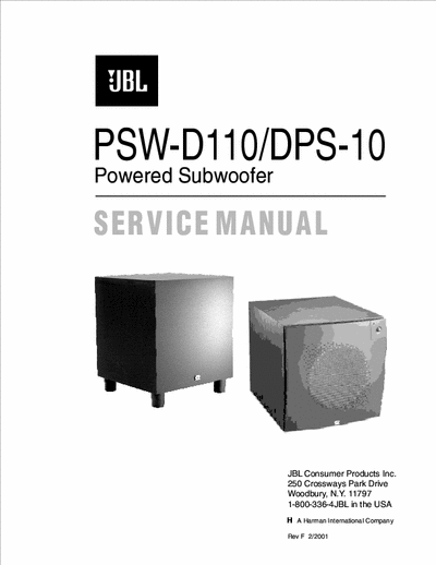 JBL PSWD110 active subwoofer