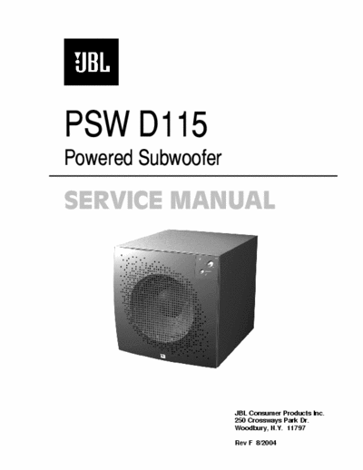 JBL PSWD115 active subwoofer