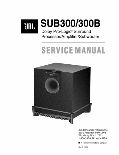 JBL SUB300 active subwoofer