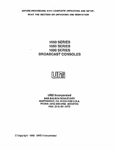 JBL-Urei 1600 mixer