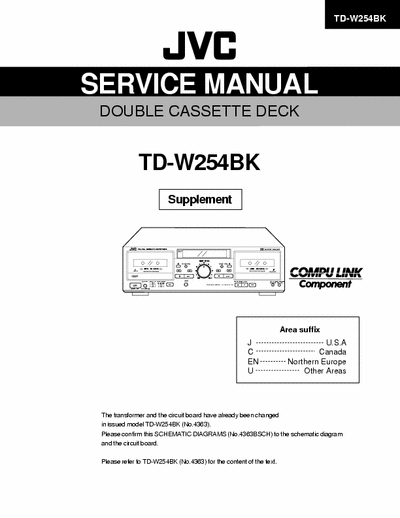 JVC TDW254BK double cassette deck