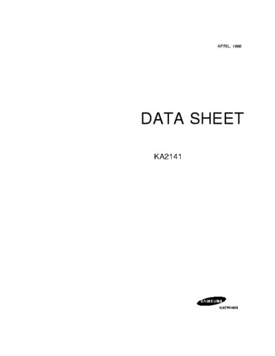 Samsung KA2141 KA2141 Datasheet in PDF format