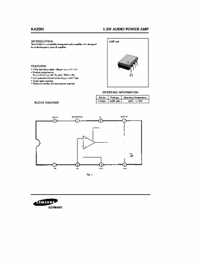 Samsung KA2201 Audio Power Amplifier