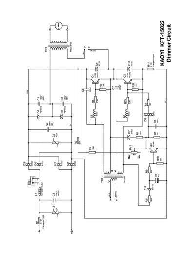 KAOYI KFT-15022 KAOYI Light Dimmer circuit, 100-240VAC in to 12 AC output, foot operated used with floor standing lamps