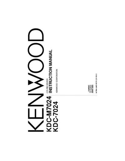 Kenwood KDC7024_KDCM7024 Kenwood Instruction Manual