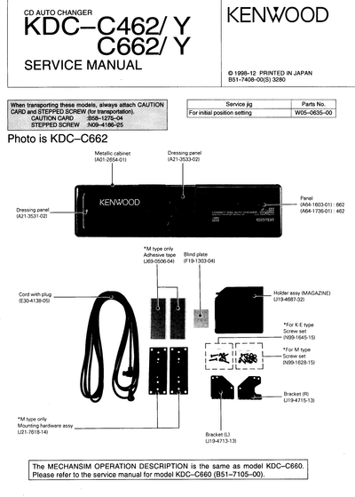 Kenwood KDC-C462/C662 CD CHANGER SERVICE MANUAL