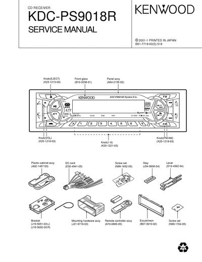 kenwood KDC-PS9018R CD RECEIVER