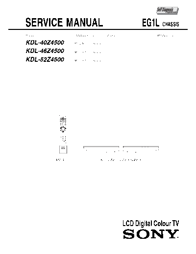 Sony KDL40Z4500 Sony LCD TV service manual KDL40Z4500 KDL46Z4500 KDL52Z4500