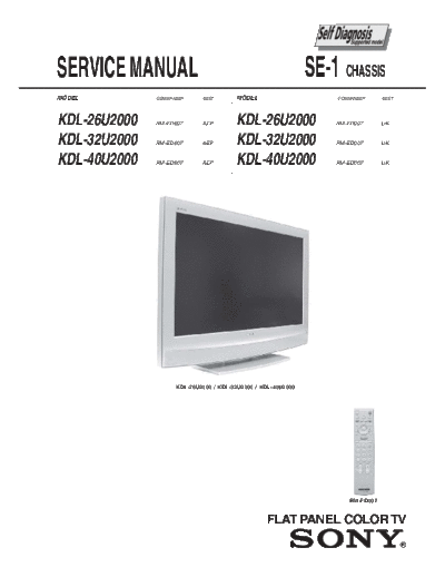 sony KDL-26U2000 KDL-32U2000 KDL-40U2000 service manual