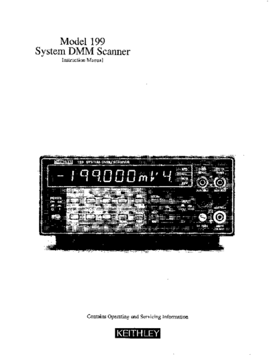 Keithley Modell 199 Instruction Manual