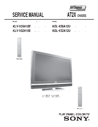 SONY KLV-V26A10E, KLV-V32A10E, KDL-V26A12U, KDL-V32A12U Service Manual