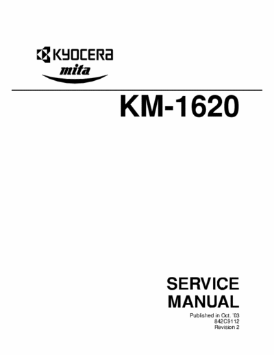 kyocera km1620/2020 kyocera digital copier