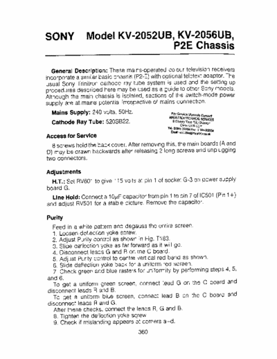 SONY KV-2052UB Full service manual sony in pdf format, zipped.