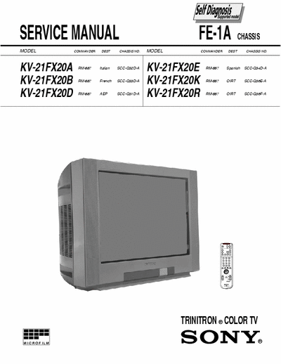 Sony KV-21FX20A/B/D/E/K/R CHASSIS:FE-1A
