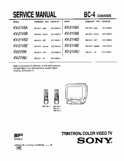 Sony KV-21V5;21V6 CHASSIS:BC-4