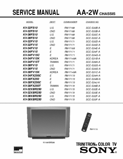 sony kv-36fv15 Sony TV Service Manual KV-32FS10_KV-32FV15_KV-34FV15_KV-36FV15_KV-34FX250C_KV-32XBR250_KV-36XBR250