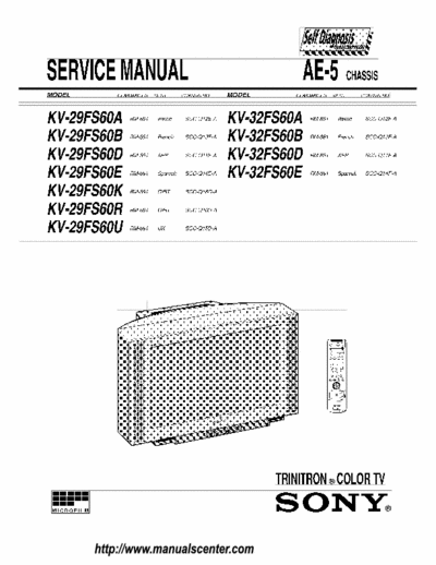 Sony KV29FX60 Service Manual