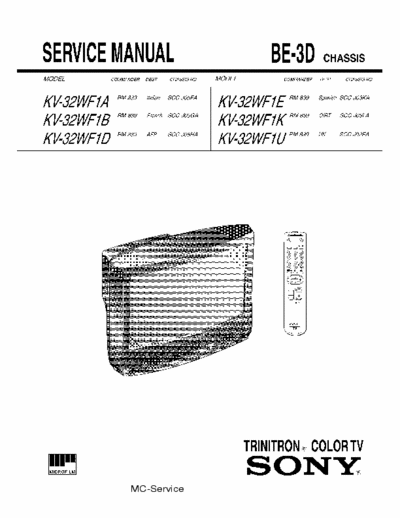 Sony KV32WF1D Service manual Sony KV-32WF1D