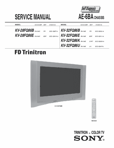 SONY KV-28_32FQ86 Service Manual