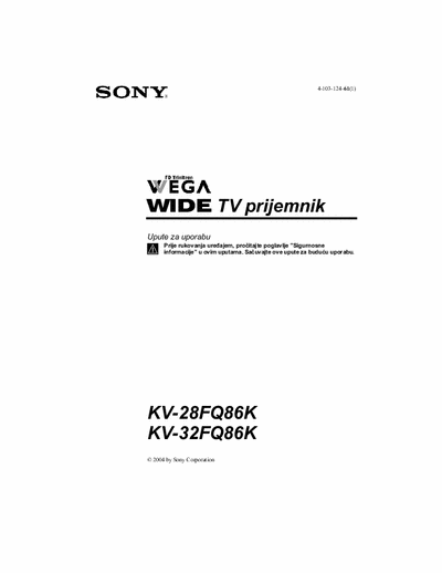 sony kv32fq86k my sony led bilinks 16 times, and it keeps shutting itself down into stanby mode.