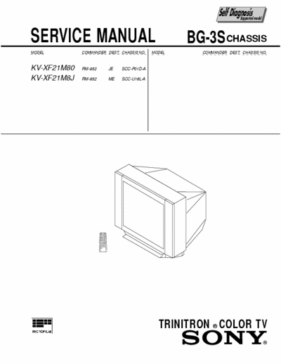 SONY KV-XF21M8J Sony KV-XF21M8J Service Manual