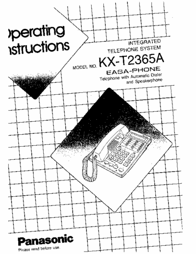 Panasonic KX-T2365 KX-T2365 user Manual