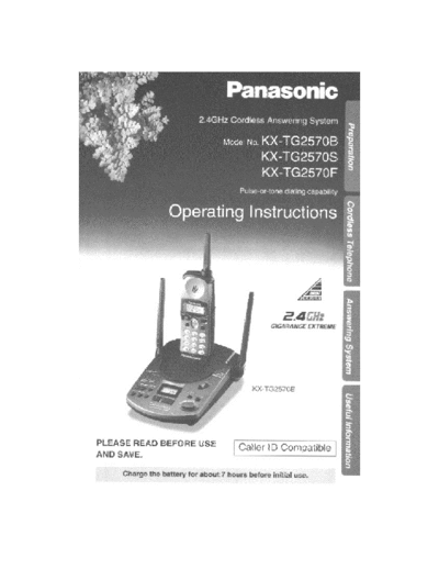 Panasonic KXTG2570B Panasonic User Manual Erdal..