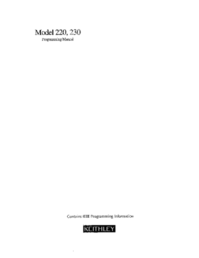Keithley Modell 220 Programming Manual