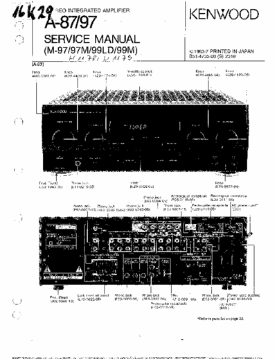 Kenwood A87, A97 integrated amplifier