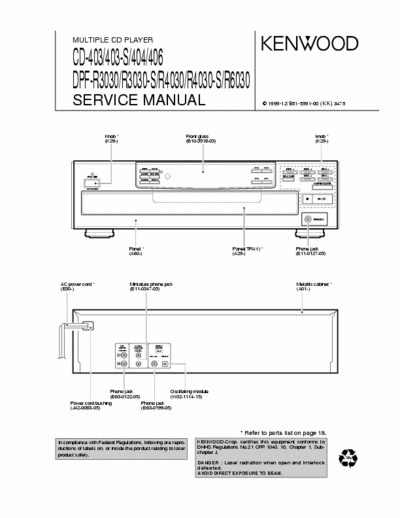 Kenwood CD403, 404 & 406 cd
