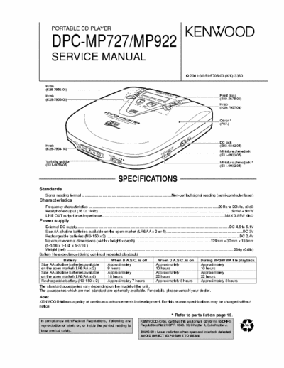 Kenwood DPCMP727 discman