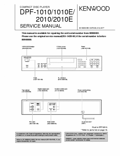 Kenwood DPF1010 & 2010 cd