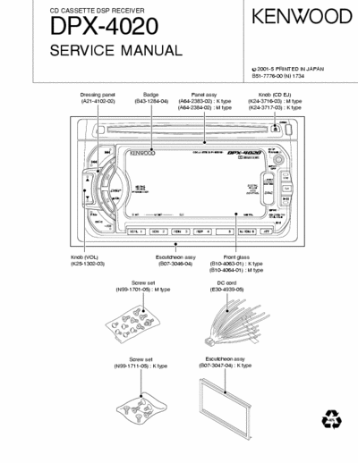 Kenwood DPX4020 car radio