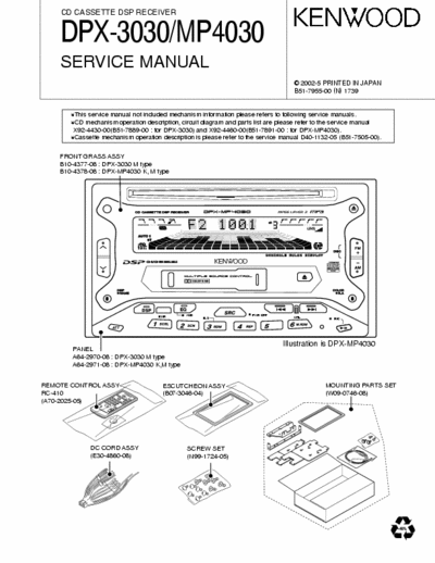 Kenwood DPXMP4030 car radio