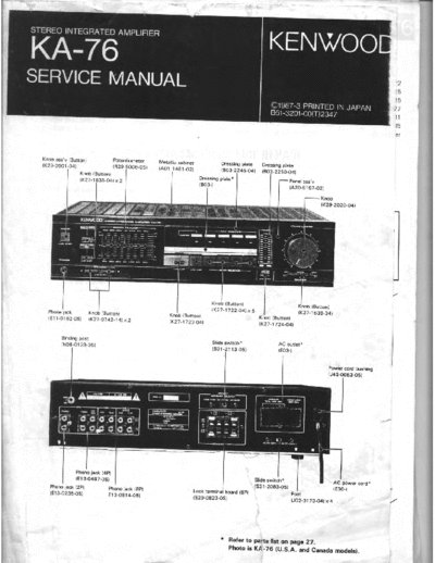 Kenwood KA76 integrated amplifier