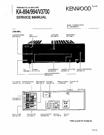 Kenwood KA894, KA994 integrated amplifier