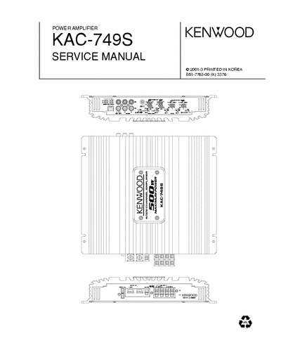 Kenwood KAC749S car amplifier