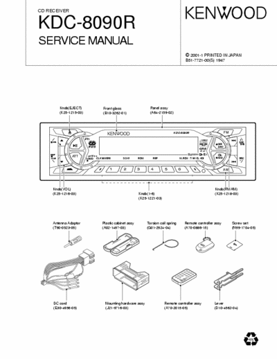 Kenwood KDC8090R car receiver