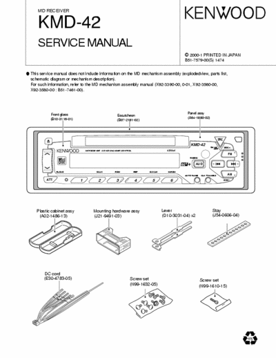 Kenwood KMD42 car receiver & minidisk