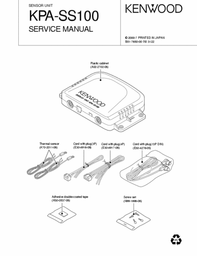 Kenwood KPASS100 car thermal sensor